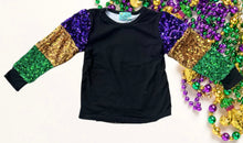 Load image into Gallery viewer, Adult Mardi Gras Sequin Mom &amp; Me Matching Top
