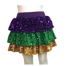 Load image into Gallery viewer, Mardi Gras Sequin Skort
